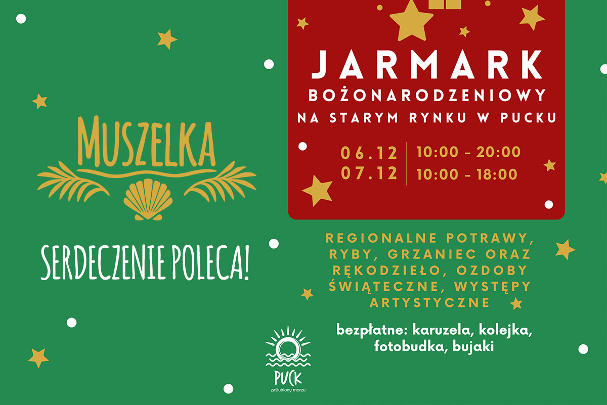 Jarmark Bożonarodzeniowy w Pucku 2025 – zapraszamy do odwiedzin!